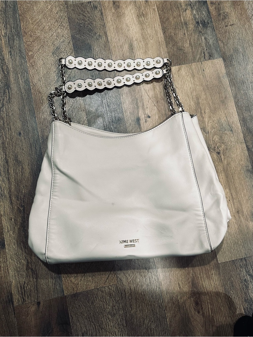 Nine West Cream pearl Chain-Handle Shoulder Bag